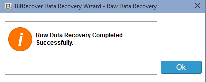 recoverted data successfully saved