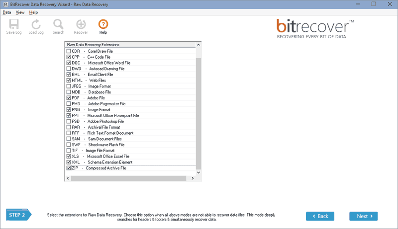 select raw data recovery