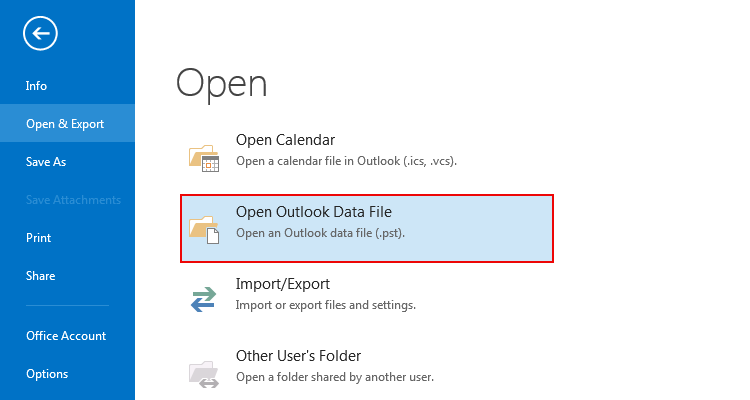 open ms outlook and import resultant emails